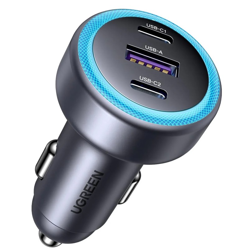 CARGADOR DE AUTO 30W UGREEN CON LUZ LED