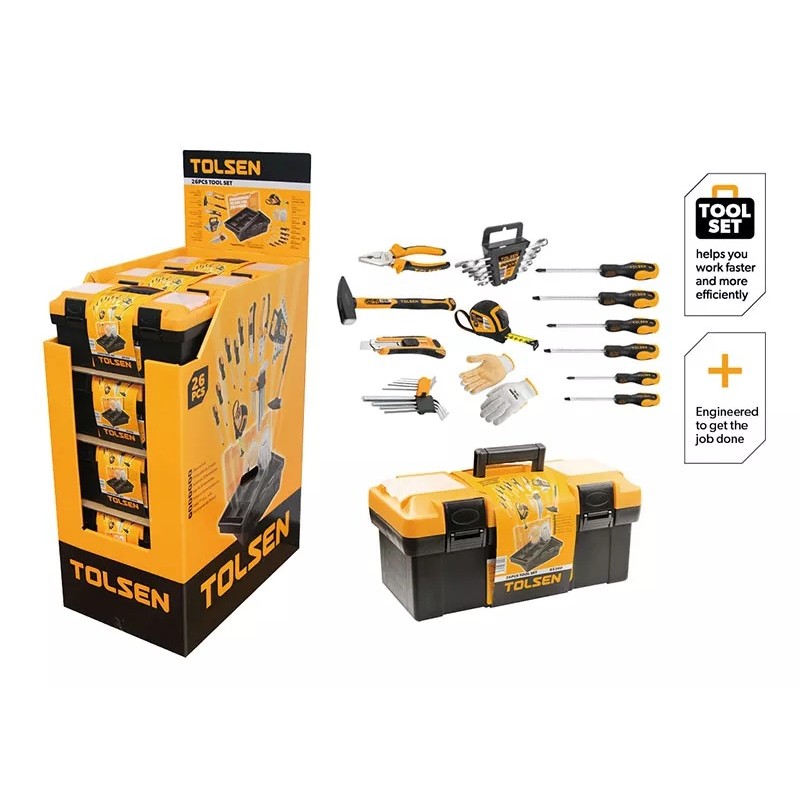 CAJA DE HERRAMIENTAS CON 26 PZAS DE MANO